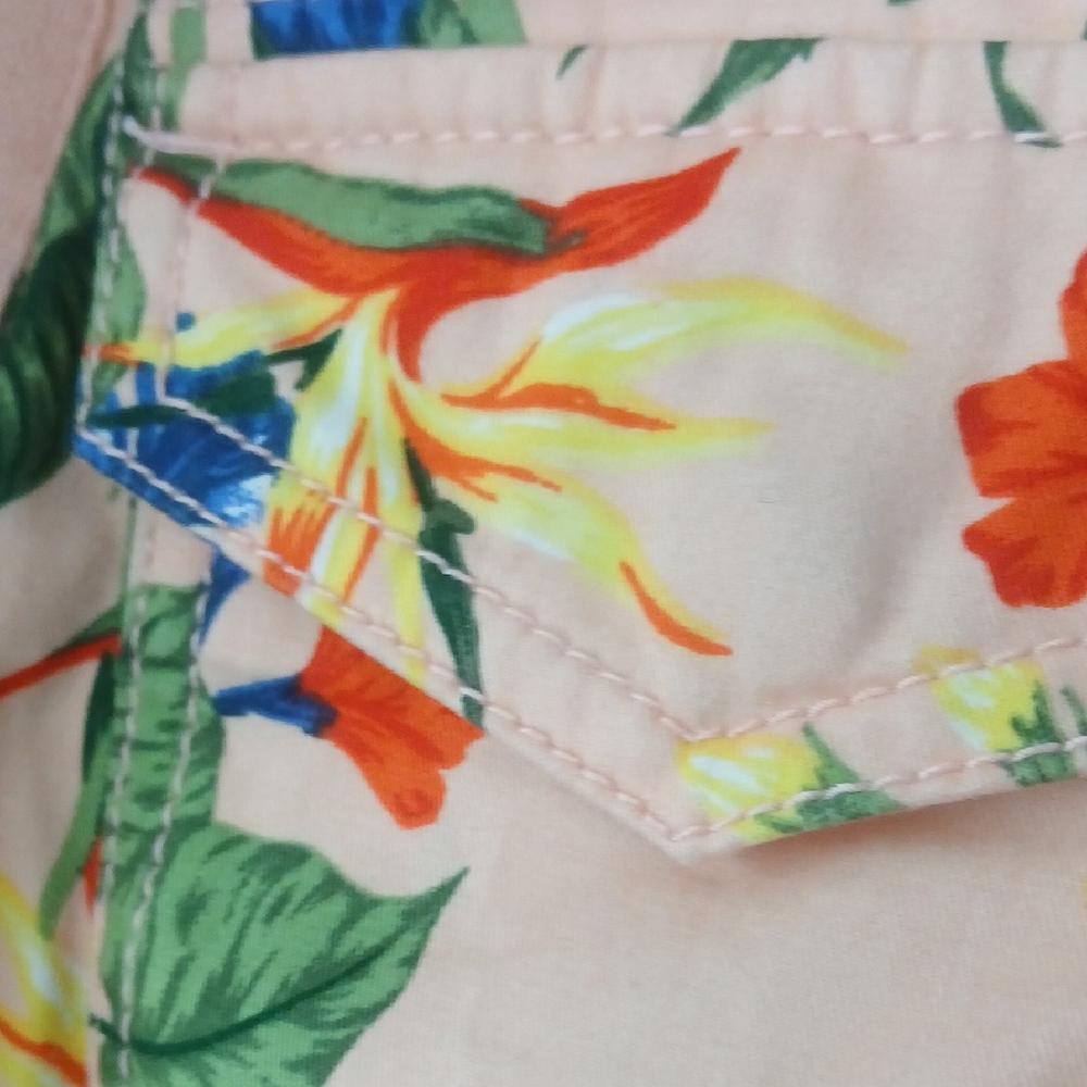Style & Co Utility Jacket Red and Green Vibrant Design - Picture 3 of 8